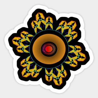 Star gold pattern red circle mandala Sticker